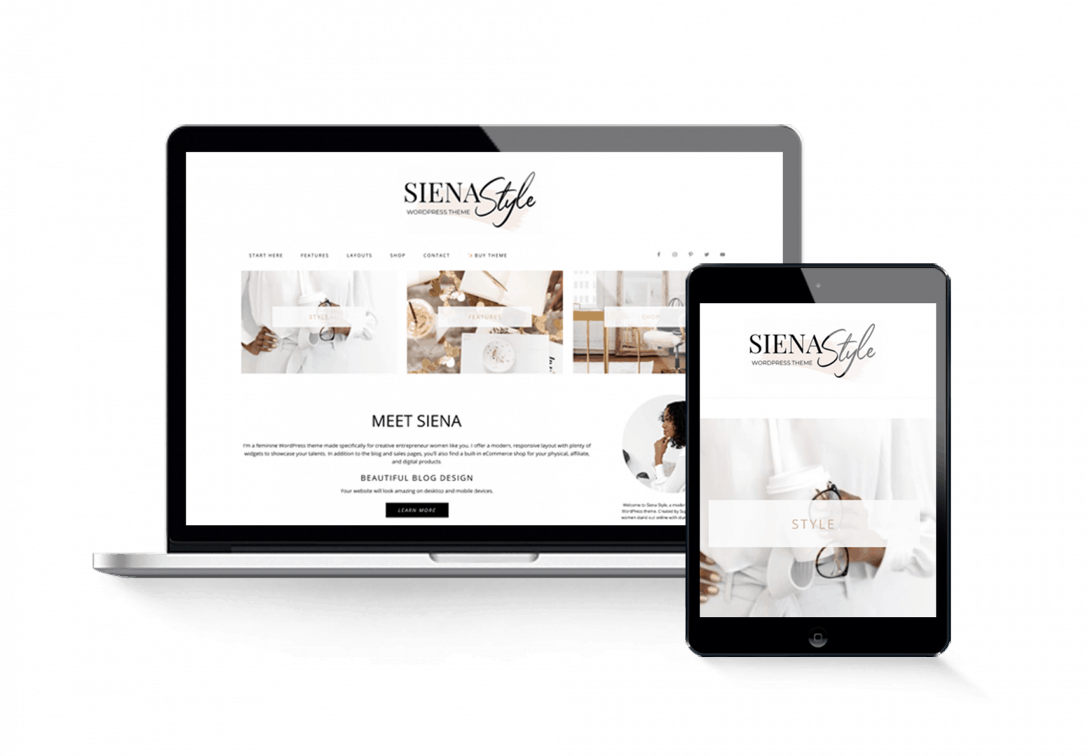 siena style wordpress theme feminine-modern minimal clean pretty-blog-layout