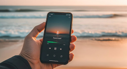 Listening To Music Through Spotify App